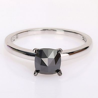 Stella Grace 10k White Gold 1 Carat T.W. Black Diamond Solitaire Ring
