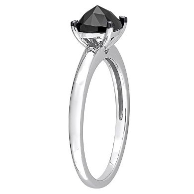 Stella Grace 10k White Gold 1 Carat T.W. Black Diamond Solitaire Ring