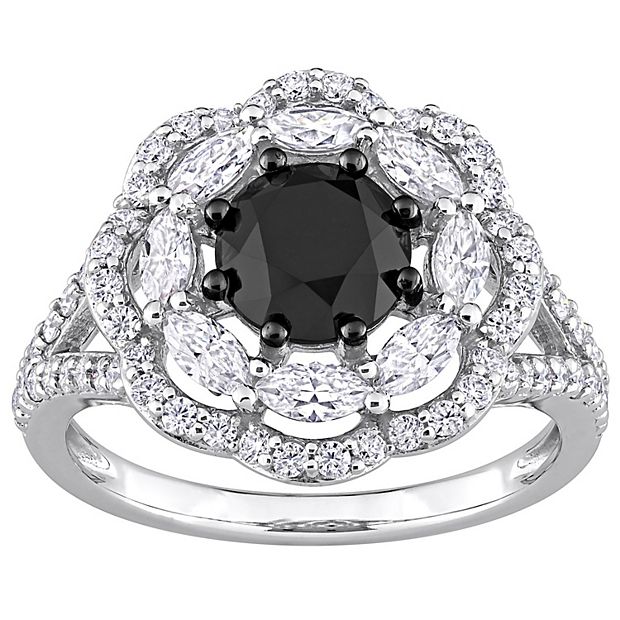 Stella Grace 10k White Gold 1 1 2 Carat T.W. Black Diamond Lab Created Moissanite