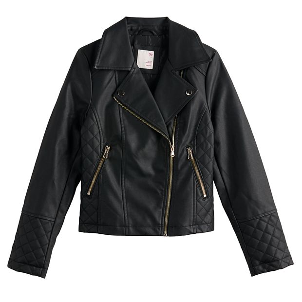 Girls 4-18 SO® Faux-Leather Moto Jacket
