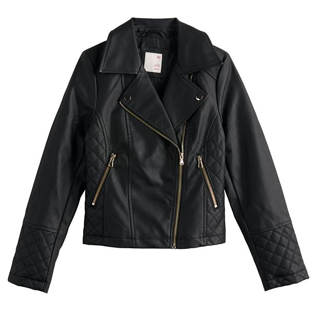 Girls 4 18 SO Faux Leather Moto Jacket