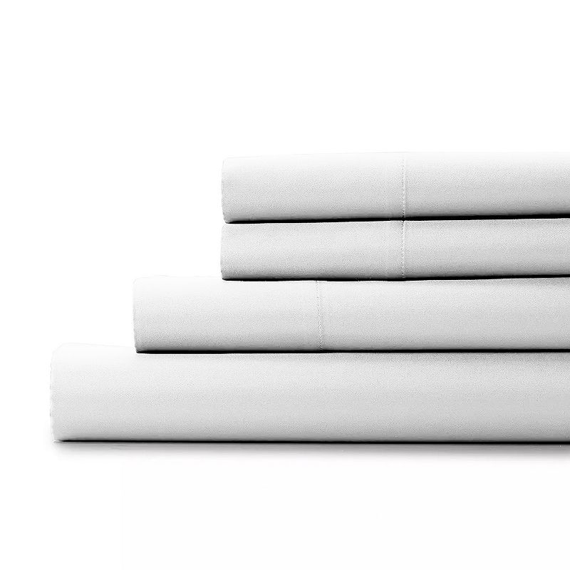 Purity Home 300 Thread Count Organic Cotton Percale Sheet Set with Pillowca