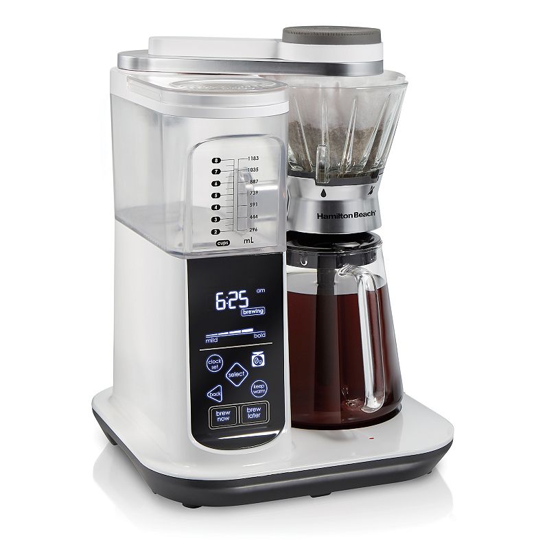 hamilton beach 8 cup convenient craft automatic or manual pour over coffee brewer
