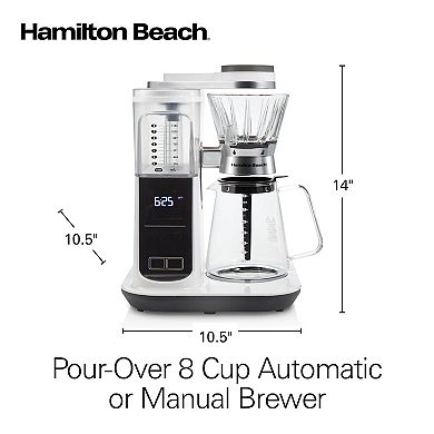 Hamilton Beach Convenient Craft Automatic or Manual Pour-Over Coffee Brewer