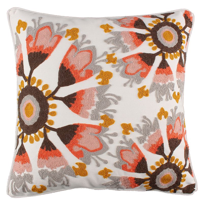 Levtex Home Melina Crewel Blush Medallion Pillow, Multicolor, Fits All