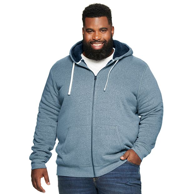Big & Tall Sonoma Goods For Life® Sherpa-Lined Zip-Front Hoodie