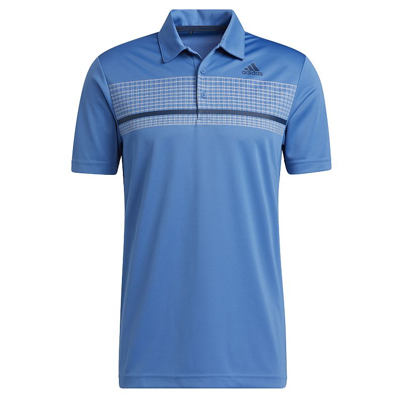 Big & Tall adidas Checkered Chest Polo, Mens, Size: Large Tall, Blue