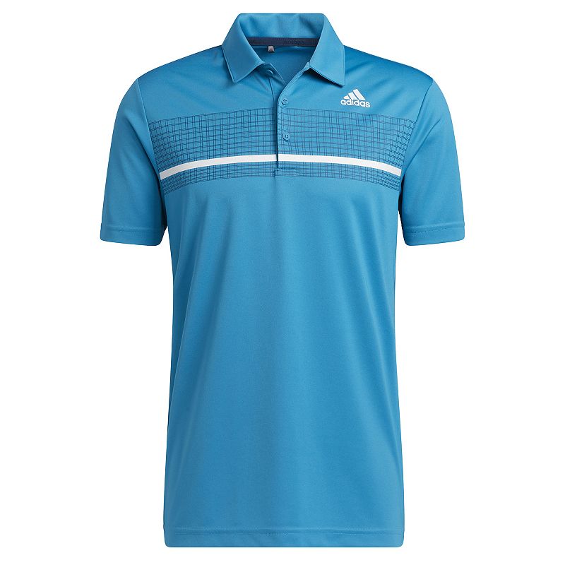 Big & Tall adidas Checkered Chest Polo, Mens, Size: Large Tall, Turquoise/