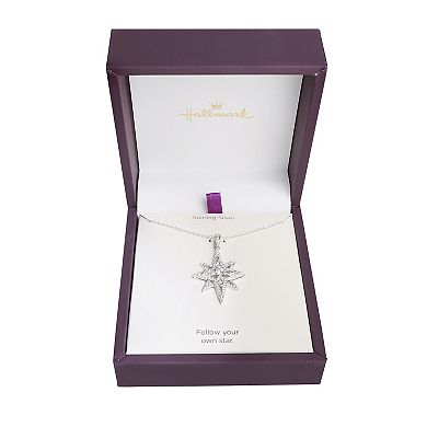 Hallmark Sterling Silver Cubic Zirconia Starburst Pendant Necklace