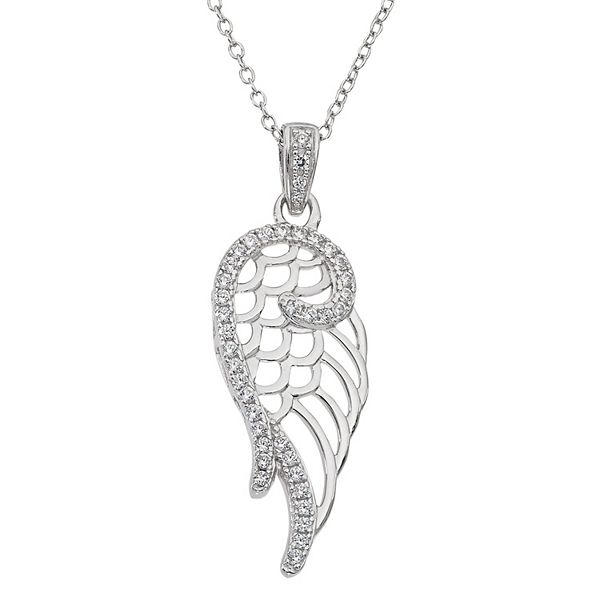 Hallmark Fine Jewelry Angel Wings Diamond Pendant in Sterling