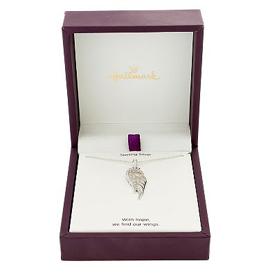 Hallmark Sterling Silver Cubic Zirconia Wing Pendant Necklace