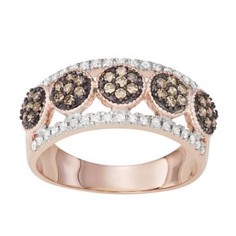 HDI 10k Rose Gold 1/2 Carat T.W. Brown & White Diamond Ring