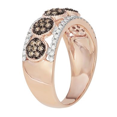 10k Rose Gold 1/2 Carat T.W. Brown & White Diamond Ring