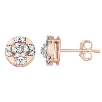 HDI 10k Rose Gold 1/3 Carat T.W. Diamond Stud Earrings