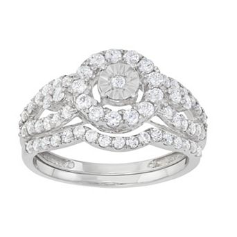 HDI 10k Gold 1 Carat T.W. Diamond Engagement Ring Set