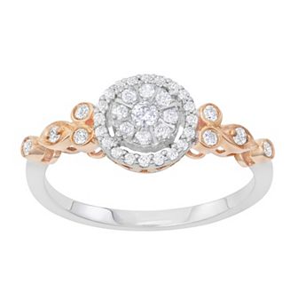HDI Two Tone 10k Gold 1/3 Carat T.W. Diamond Ring