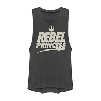Juniors' Star Wars Rebel Princess Rebel Logo Muscle Tee