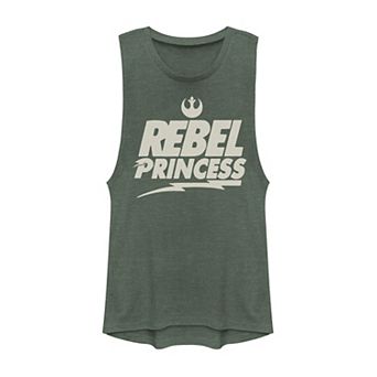 Juniors' Star Wars Rebel Princess Rebel Logo Muscle Tee