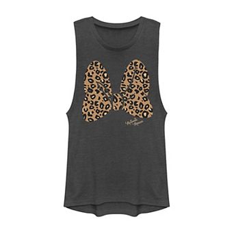 Disney's Minnie Mouse Juniors' Leopard Print Bow Muscle Tee