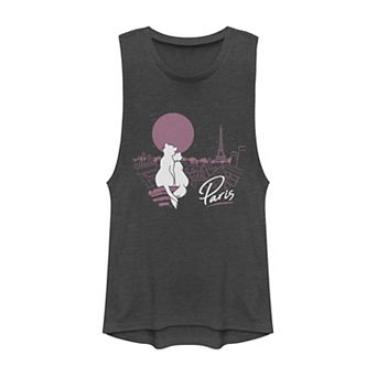 Disney's The Aristocats Juniors' Duchess And Thomas In Paris Muscle Tee