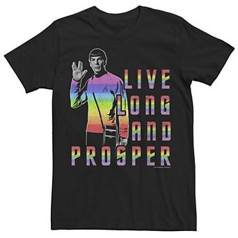 Men's Stark Trek Spock Live Long And Prosper Gradient Portrait Tee