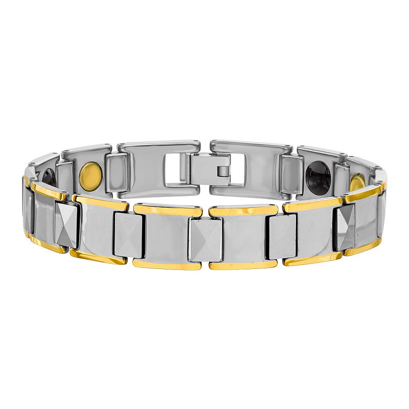 71773188 Mens 1913 Two-Tone Tungsten Link Bracelet, Size: 8 sku 71773188