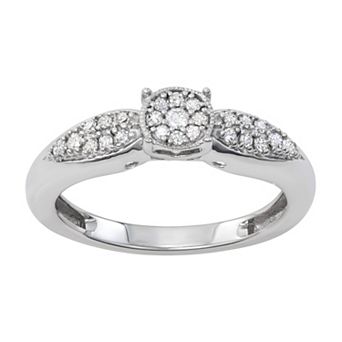HDI Sterling Silver 1/5 Carat T.W. Diamond Cluster Ring