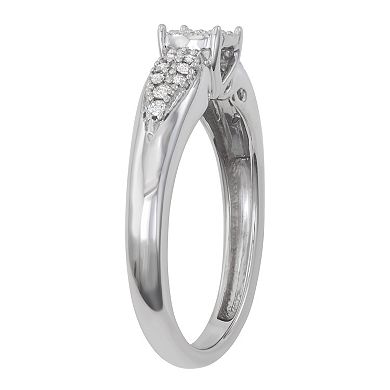 HDI Sterling Silver 1/5 Carat T.W. Diamond Cluster Ring