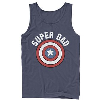 Men's Marvel Father's Day Super Dad Captain America Shield Tank Top