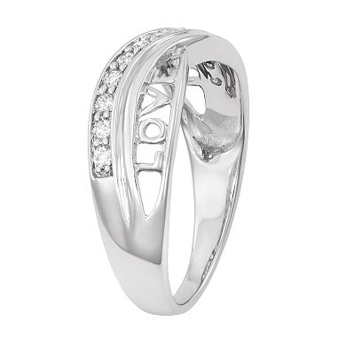 HDI Sterling Silver 1/5 Carat T.W. Diamond "LOVE" Band Ring