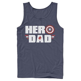 Men's Marvel Father's Day Captain America Shield Hero Dad Logo Tank Top