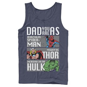 Men's Marvel Spider-Man Thor Hulk Dad You Are As Panels Tank Top