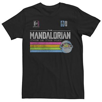 Men's Star Wars The Mandalorian The Child Rainbow Stripes Tee