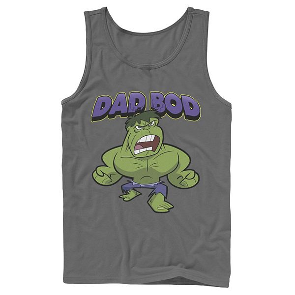 Men's Marvel Father's Day Retro Hulk Dad Bod Portrait Tank Top