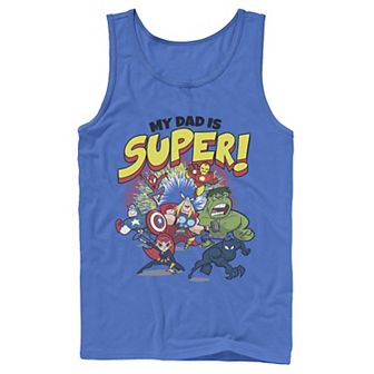 Men's Marvel Father's Day My Dad Is Super Avengers Breakthrough Tank Top