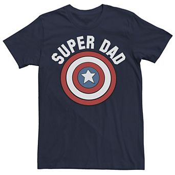 Men's Marvel Father's Day Super Dad Captain America Shield Tee