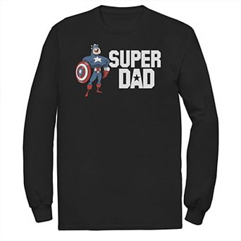 Men's Marvel Father's Day Captain America Super Dad Portrait Tee