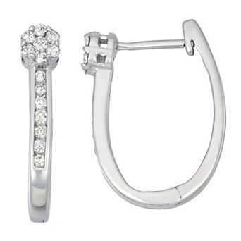 HDI 1/3 Carat T.W. Oval Hoop Earrings