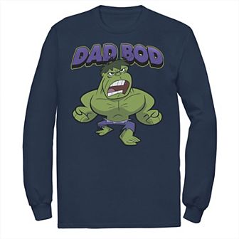 Men's Marvel Father's Day Retro Hulk Dad Bod Portrait Tee