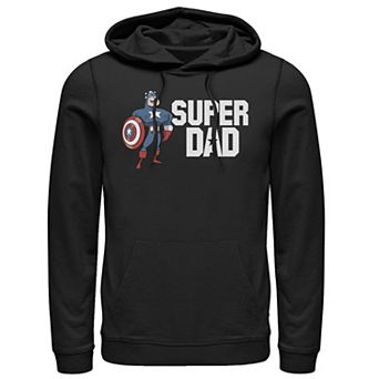 Men's Marvel Father's Day Captain America Super Dad Portrait Hoodie