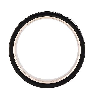 Lovemark Men's Black & Rose Gold Tone Ion-Plated Tungsten Asymmetric Ring