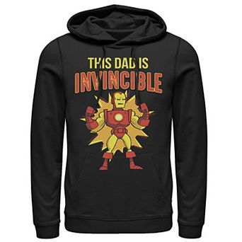 Men's Marvel Father's Day Retro Iron Man This Dad Is Invincible Hoodie