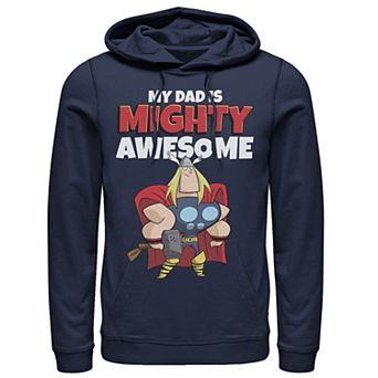 Men's Marvel Father's Day My Dad Is Mighty Awesome Thor Portrait Hoodie