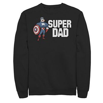 Men's Marvel Father's Day Captain America Super Dad Portrait Sweatshirt