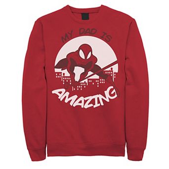 Men's Marvel Father's Day My Dad Is Amazing Spider-Man Action Pose Sweatshirt