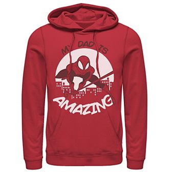 Men's Marvel Father's Day My Dad Is Amazing Spider-Man Action Pose Hoodie
