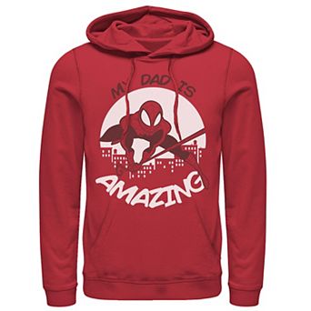 Men's Marvel Father's Day My Dad Is Amazing Spider-Man Action Pose Hoodie