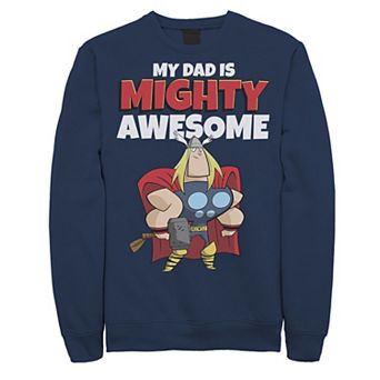Men's Marvel Father's Day My Dad Is Mighty Awesome Thor Portrait Sweatshirt