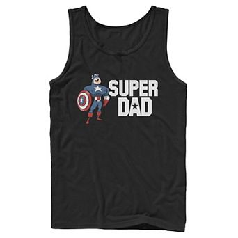 Men's Marvel Father's Day Captain America Super Dad Portrait Tank Top