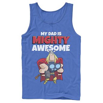 Men's Marvel Father's Day My Dad Is Mighty Awesome Thor Portrait Tank Top